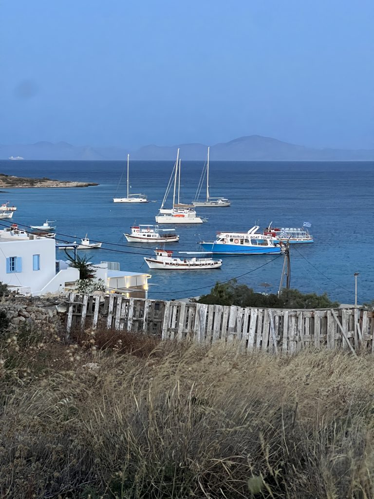 The view from Milos Koufonesia Bar